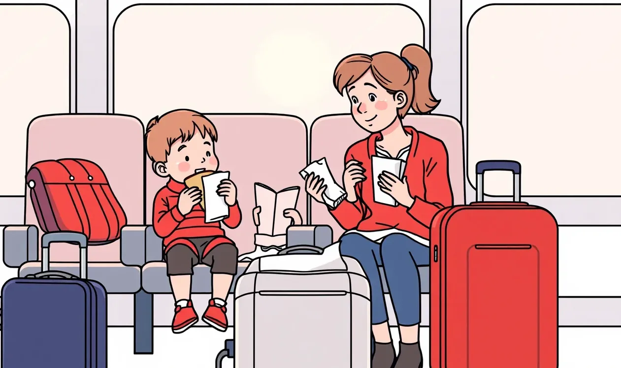 Pasažier drží v ruke palubný lístok a smartfón s aplikáciou aerolinky