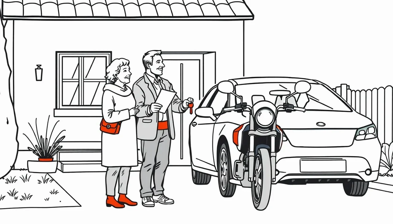 Garážované osobné auto seniora zaparkované pred rodinným domom