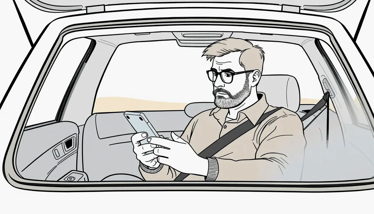 Súdny znalec kontroluje technický stav vozidla s meracím prístrojom v autoservise
