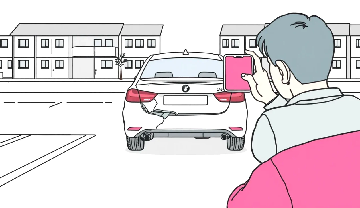 Zaparkované auto s otvoreným kufrom na trajekte počas námornej plavby