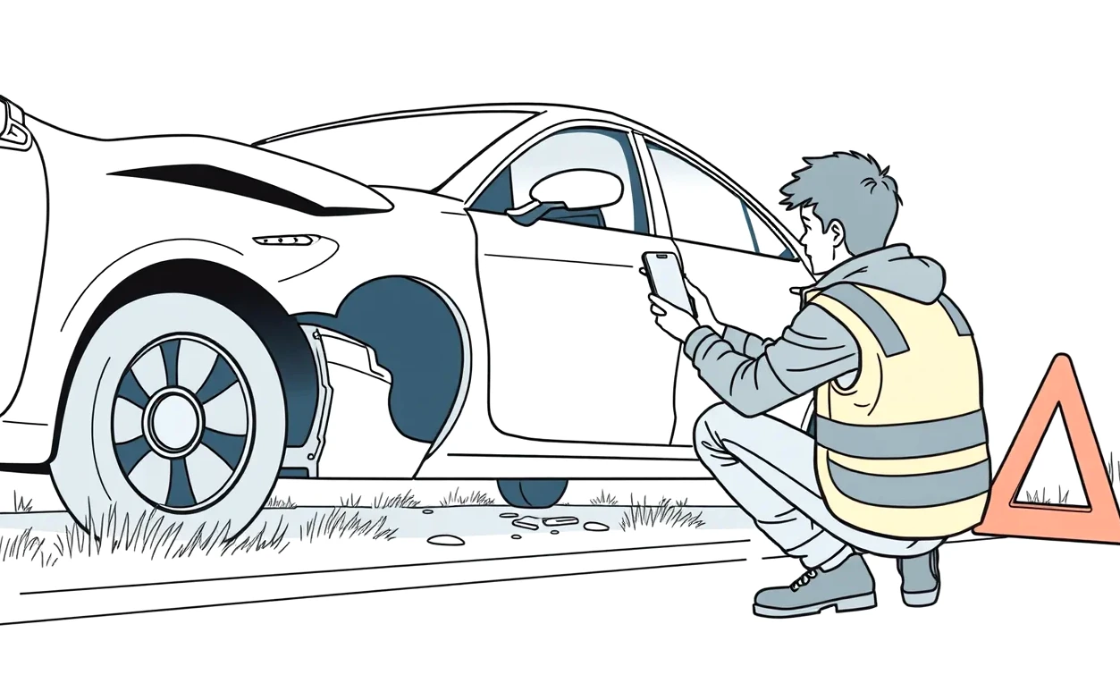 Odtahová služba nakladá nepojazdné auto na diaľnici