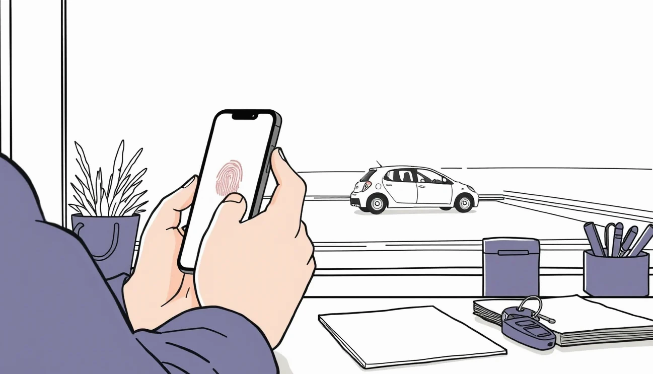 Pohľad na displej mobilu s mapou a GPS súradnicami pri privolaní odťahovej služby na ceste