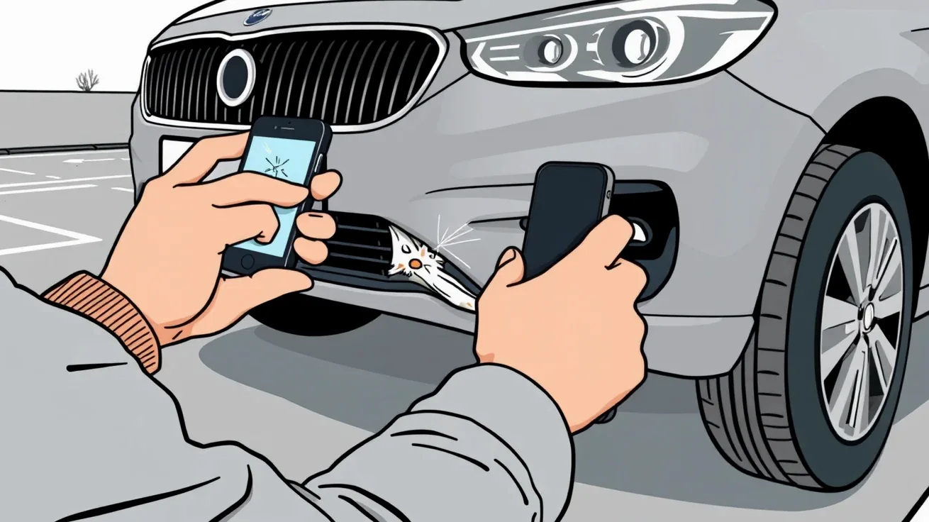 Detail poškodenej elektroinštalácie a prehryznutých káblov v motorovom priestore osobného auta