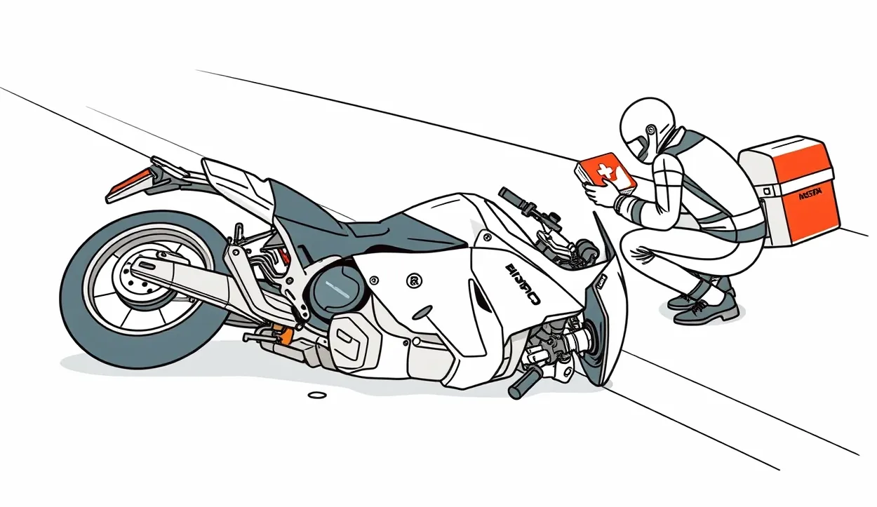Detail zapínania remienka prilby na motocykel s homologizačným štítkom