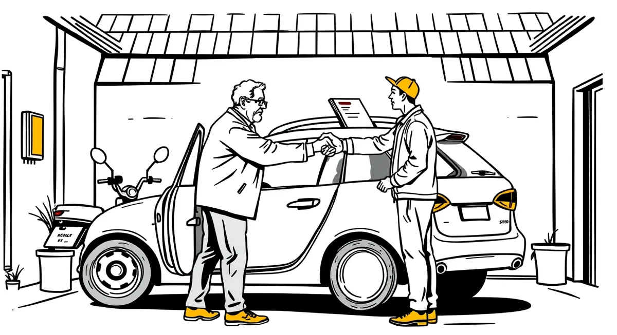 Moderný strieborný hatchback zaparkovaný v meste pri administratívnej budove