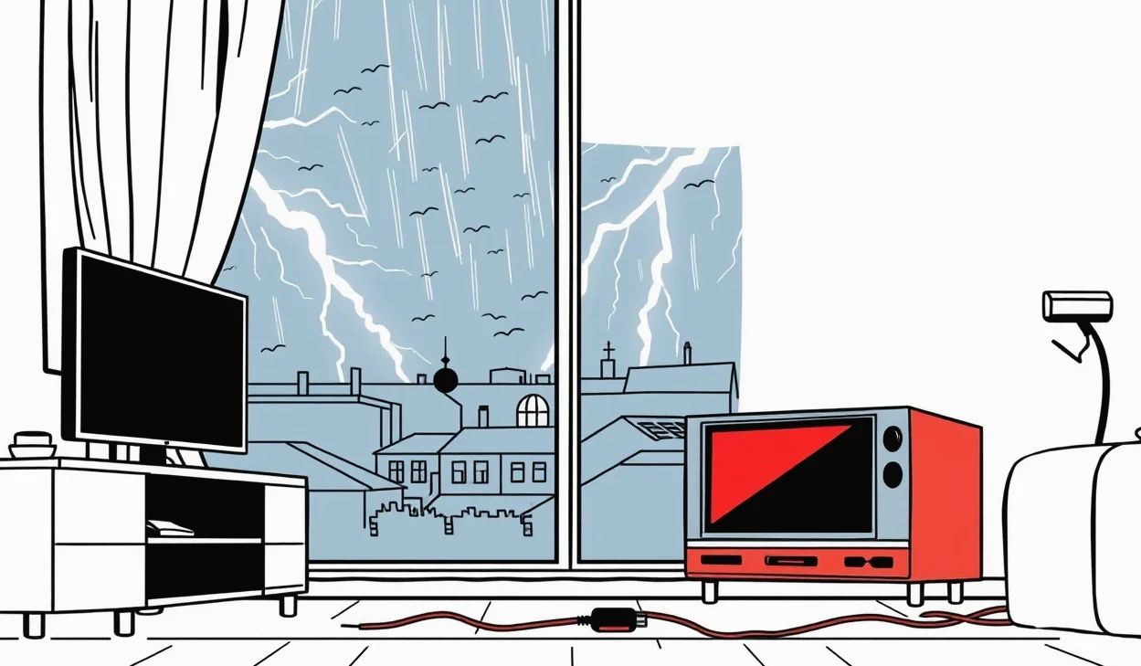 Obhliadka poškodenej elektroniky a zhorenej zásuvky po skrate v domácnosti