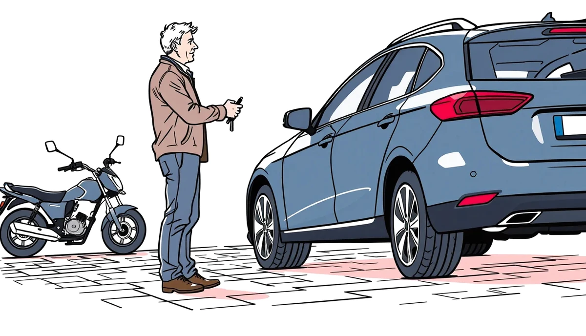 Zaparkovaná strieborná Škoda Fabia a červená Octavia na parkovisku pred domom