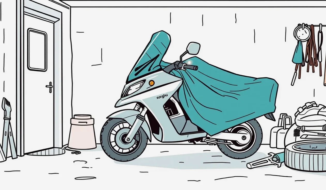 Pohľad na riadidlá motorových saní a zasneženú trasu v horskom teréne